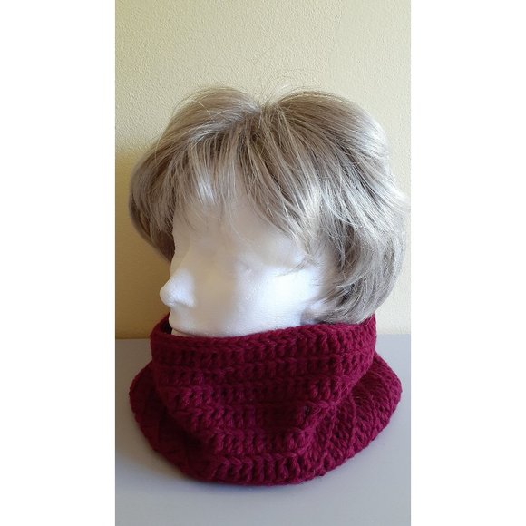 Cowl style scarf  Burgundy/Red - Picture 1 of 10